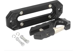 Keazet 40CR Steel Hawse Fairlead with Magnetic Mount & Tow Hook - 20,000LBS Capacity, 10" (254mm) Forged Winch Fairlead for Off-Road Recovery, Anti-Tilt Design Fits SUV/Truck/ATV (Black)