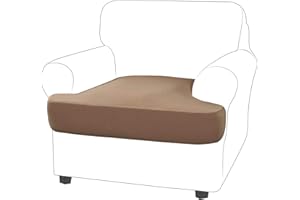molasofa T-Cushion Sofa Seat Slipcovers Set, Couch Furniture Protector for Sectional, Armchair, Loveseat - Pets - Stretch Spandex Fabric (1 Cushion Armchair,Brown)