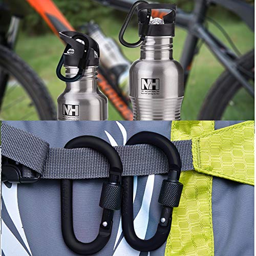 Vonpri 4 Pack Aluminum Locking Carabiner Clip D Ring Spring Snap Key Chain Hook 3"