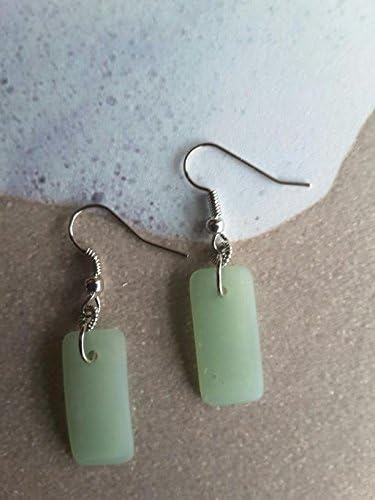 Sea Foam Color Sea Glass Earrings Recycled Glass