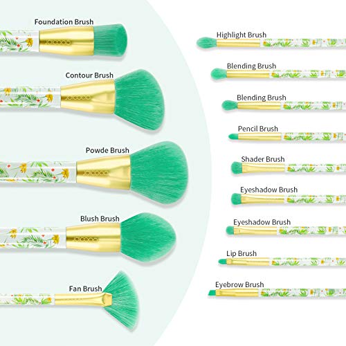 Docolor Makeup Brushes Professional 14Pcs Tropical Makeup Brush Set