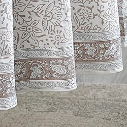 Ridhi Taupe Jal 100% Cotton Round 90 Tablecloth