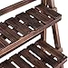 Giantex 3 Tier Folding Wooden Plant Stand, Indoor Flower Pot Holder Display Rack, Free Installation Corner Plants Storage Shelf, Foldable Rustic Wood Ladder Shelf for Home Patio Balcony Garden