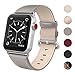SWEES Leather Band Compatible for iWatch 38mm 40mm, Genuine Leather Replacement Strap Rose Gold Buckle Compatible iWatch Series 6 5 4 3 2 1 Sports & Edition Women And Men, Classic Gray