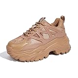 Niluber Chunky Sneakers for Women White Black Red