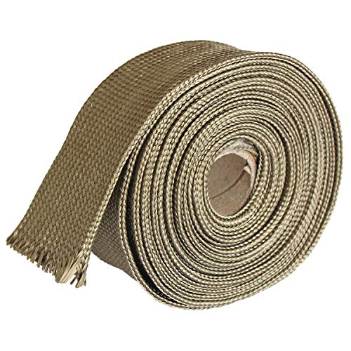 Titanium Fiberglass Heat Wrap Wire Shield Sleeve- 1" ID X 10' Adjustable Titanium Exhaust Heat Shield Spark Plug Wire Heat Shield Roll For Car&Auto Wire Loom Brake Line Cable line sleeve protection