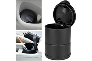 BESULEN Car Ashtray with Lid, Smell Proof Detachable and Portable Ashtray, Mini Smokeless Ciqarette Ashtray Cup Holder, Auto Dustbin Garbage Trash Can Organizer For SUV, Truck, Office, Home