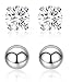 Ruarua 3mm Stainless Steel Small Stud Earrings for Women Round Ball Earring Tiny (12 Pairs)