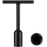 Lothee T-handle Penta Socket Wrench 5-point Lineman Socket, 1 Pcs, Black | Heavy Duty, Heat Treated Cr-mo Alloy Steel for Pad-mounted Transformers and Secondary Pedestals
