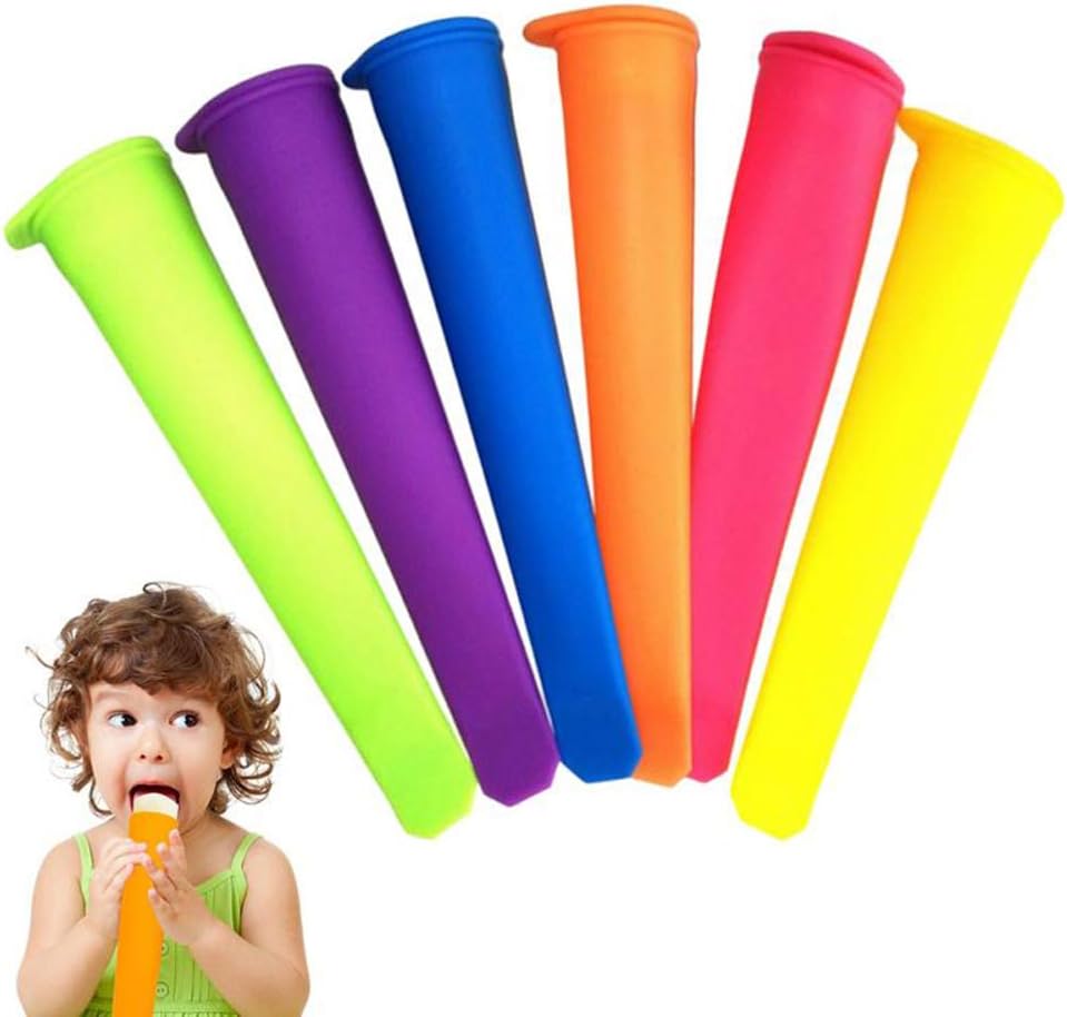 8pc Silicone Popsicle Molds Ice Pop Molds with Lids Multi Colors Silicone Popsicle Molds with Sticks Ice Pop Maker