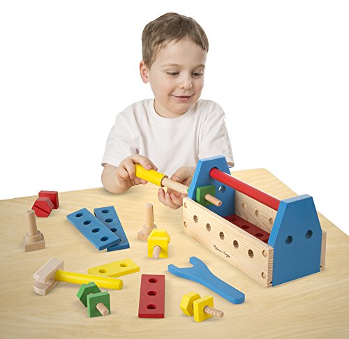Melissa & Doug Take-Along Tool Kit Wooden Construction Toy (24 pcs)