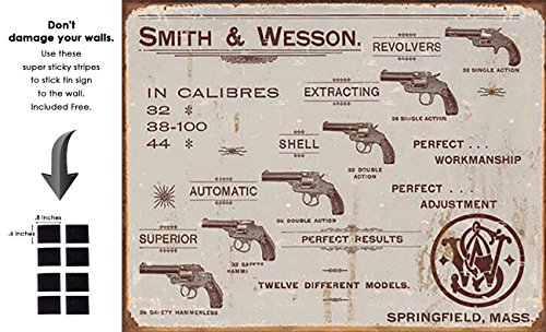 Shop72 - smith & wesson revolvers tin sign retro vi…
