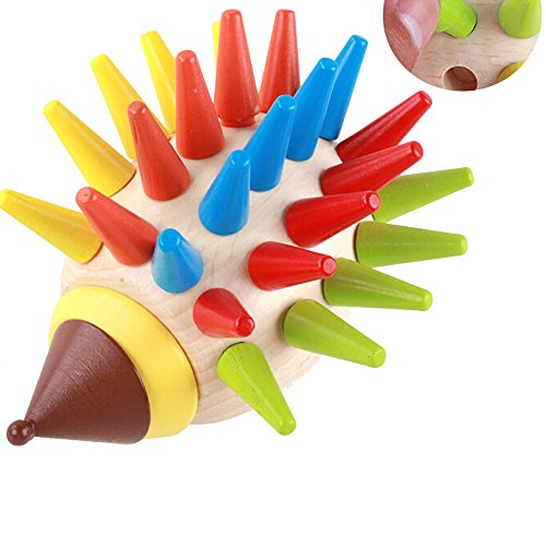 callm Puzzle Toy,Wooden Disassembly Assembly Building Block Hedgehog Toy Balancing Puzzle Fun Toy (Multicolor)