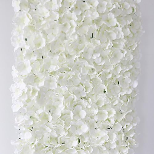 Neofleur Premium Quality Artificial Hydrangea Flower wall panel (60cm x 40cm, Ivory White Hydrangea Flower Wall Panel)