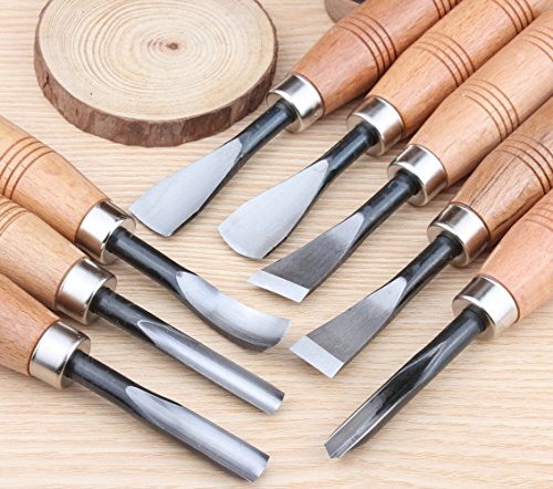 SUNREEK Wood Sculpture Carving Chisel Tool Set DIY Art Craft(8 Pcs)