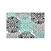 InterestPrint Antique Dahlia Pinnata Flower Teal Grey Black Fabric Placemats Set of 6 Heat-resistant Place Mats for Dining Table Stain Resistant Washable Table Mats, 12