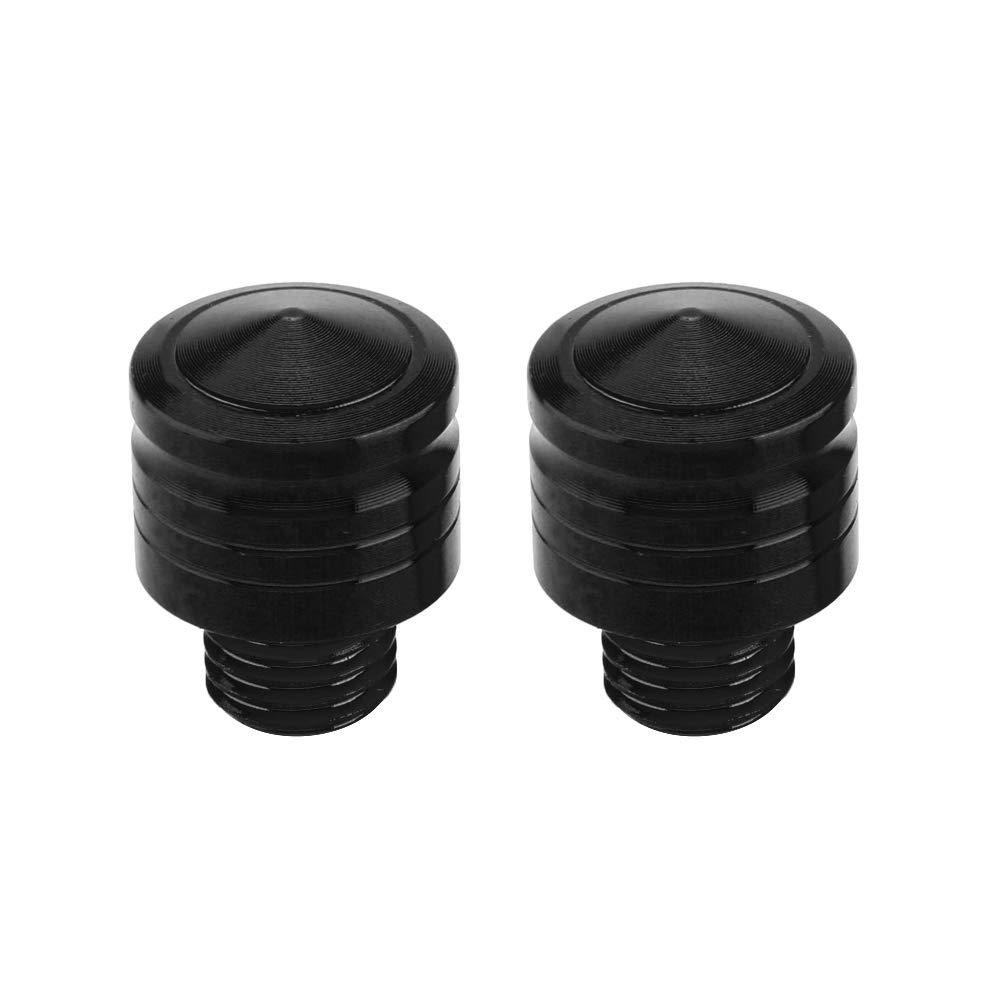 Terisass Rear View Mirror Screw M10*1.25 2 Pcs Universal Motorcycle Thread Bolts Adapter Screws Modified Rearview Mirror Decorative Screw Cap Cover Motorbike Mirror (blak)+vis M10+vis M10
