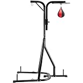 VEVOR Punching Bag Stand, Steel Heavy Duty Workout Training Equipment, Adjustable Height Boxing Punching Stand with Weighted Base, Holds Up to 140 lbs, Freestanding Sandbag Rack for Home Gym Fitness