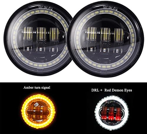 COWONE 40W OSRAM 4-1/2" 4.5 Inch LED Motorcycle Fog Lights Led Fog Lamp for Harley Davidson LED Passing Light Front Lights Driving Lamp Black