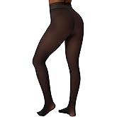 Lecieldusoir Fleece Lined Tights Women Sheer Thermal Tights Fake Faux Translucent Pantyhose Skin Color Winter Pantyhose