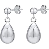 Stainless Steel Water Tear Drop Style Dangle Drop Earrings
