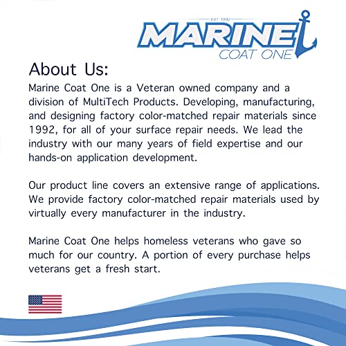 Marine Coat One Gel Coat Repair Kit with Complete Color Match Set for