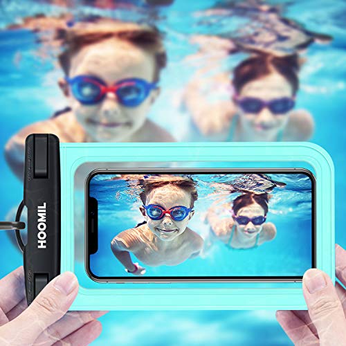 HOOMIL Universal Waterproof Cell Phone Case Pouch IPX8 Dry Bag for Samsung Galaxy Note 10 5G /9/A20/A10/A50/A70 up to 6.5-inch, Underwater Case for Pools Beach Kayaking Travel 2 Pack (Black, Green)