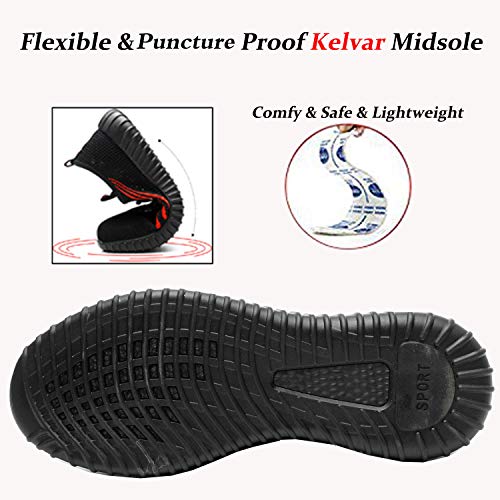JACKSHIBO Steel Toe Indestructible Work Shoes for Men Women Lightweight Mesh Safety Industrial Construction Shoes