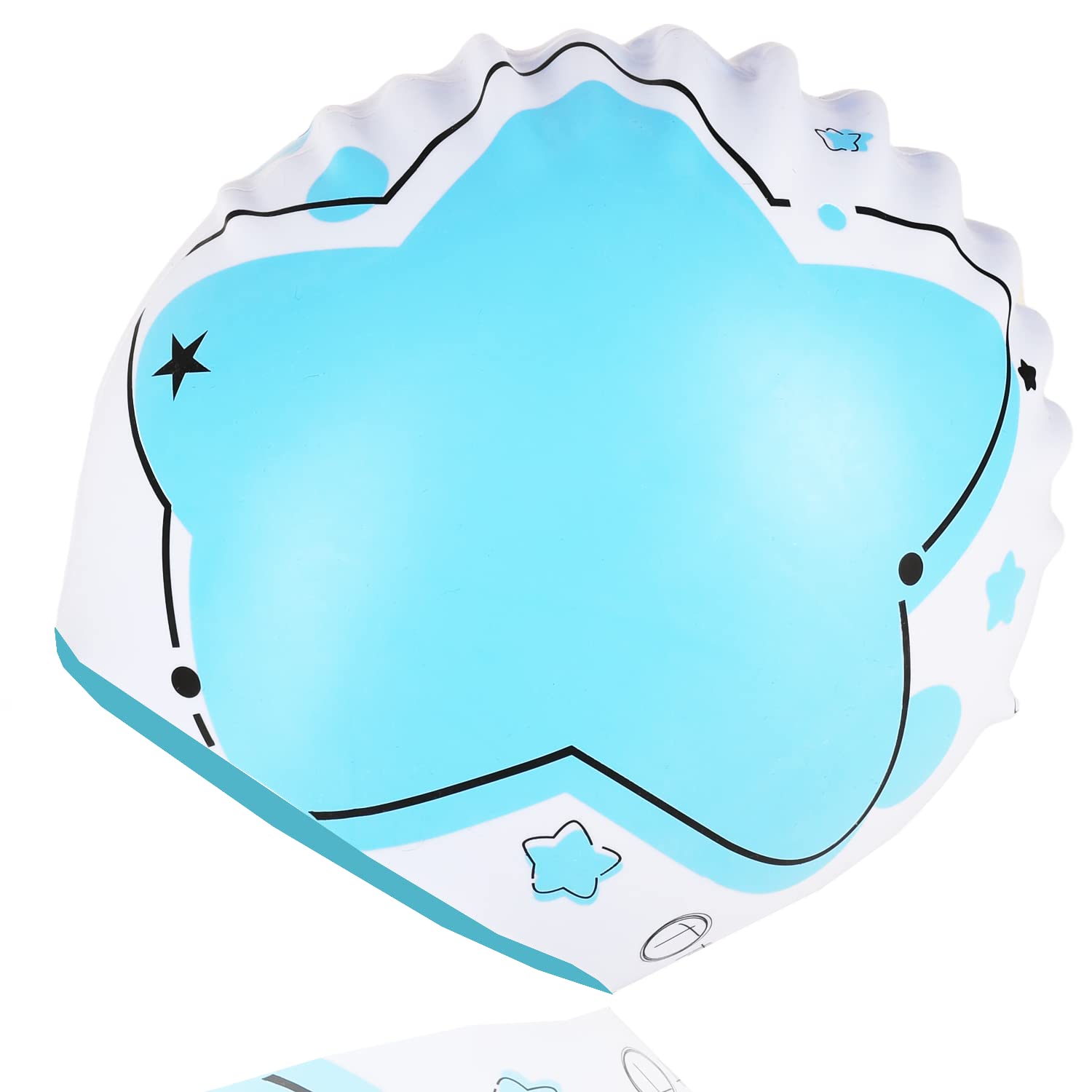 THINGSITY Kids Swim Cap - Comfortable and Durable Waterproof Hat for Long and Short Hair, Beats Chlorine, Non-Slip Lining and Waterproof Design and Protection (Blue Stars)