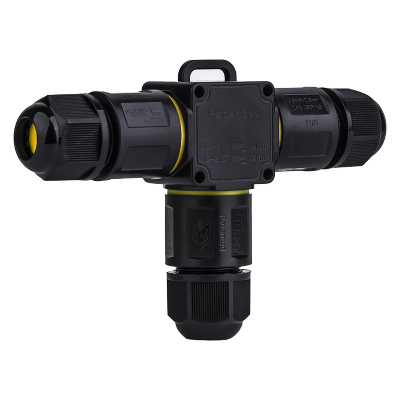 IP68 Waterproof Junction Box 3 Way Line M20 Outdoor Cable Connector External Sleeve Coupler Extension Electrical Cable Protector Box for Cable Diameter 4-8mm