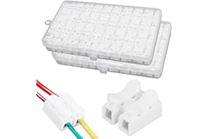 COLODAY Spring Quick Connector Wire, 2024 New Push Quick Wire Cable Connectors Electrical Cable Connectors Block, Upgrade Spring Clamp Terminal Cable Connector for Home Appliances (100, CH-2)