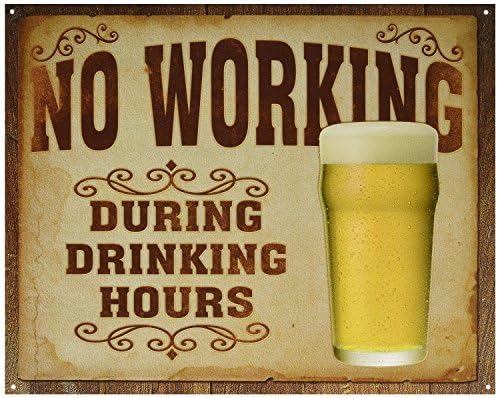 No Working Tin Sign , 12x8 inch