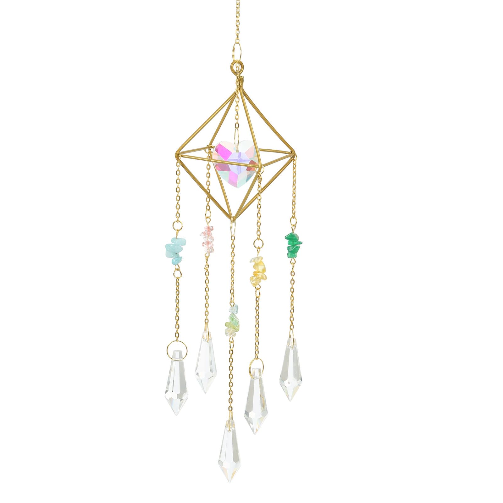 PATIKIL Crystal Suncatcher for Window Hanging, Rainbow Pendants Maker with Chain Prism Ornament for Home Garden Wedding Party Decoration, Clear