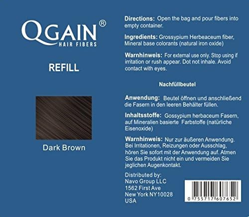 Qgain Hair Fibres 50g Refill Bag Dark Brown Hair Loss Concealer