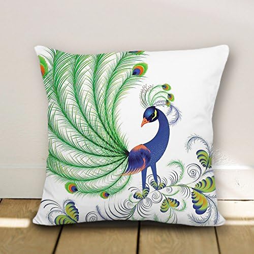 Beautiful Spread Tail Peacock Throw Pillow Covers Sofa Pillow Home Decorative Accent Pillows