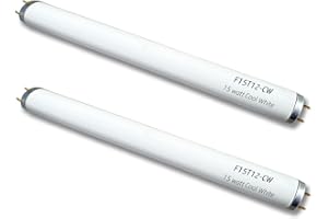 Cemlorot 2pack F15T12-CW Cool White 15Watt Fluorescent Light Bulb,18inch 4100K Straight Linear Preheat Lamp,T12 Tube 1.5'' Dia Replacement for Kitchen and Bath