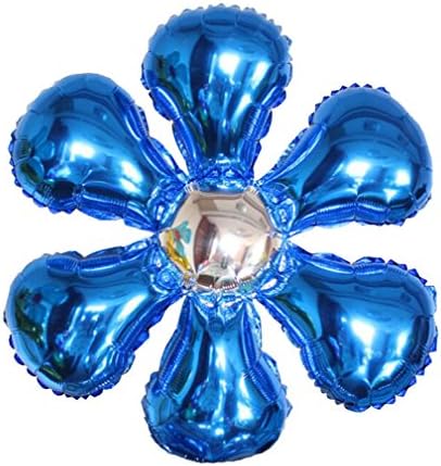 3 pieces x 18inches flower metallic foil helium Balloons for Birthday wedding Party Decoration (Royal Blue)