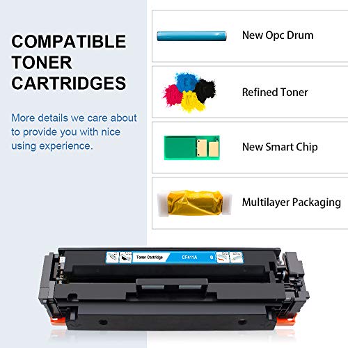 GPC Image Compatible Toner Cartridge replacement for HP 410A CF410A CF411A CF412A CF413A to use with Color LaserJet Pro MFP M477fdw M477fdn M477fnw Pro M452dn M452nw M452dw Printer Toner (4 Pack)