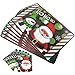 TINKSKY Christmas Placemats Table Mats Cup Coasters Non Slip Heat Resistant 12 pcs (Random)