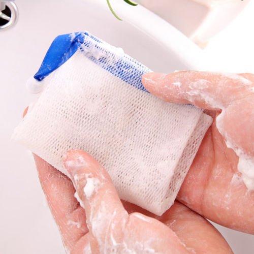 AHA 5 Bags Random Color Double Layer ECO Soap Saver Bag for Shower Bubbles Maker Sack Sock Pouch Holder Mesh Net Bags sold by AHA WINWIN LLC