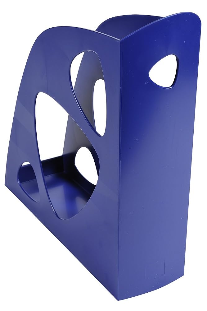 Exacompta - Ref 181104D - Office Ecomag Magazine File - 248 x 77 x 257mm in Size, Suitable for Storing A4 Documents, Finger Hole, Sturdy Construction - Night Blue