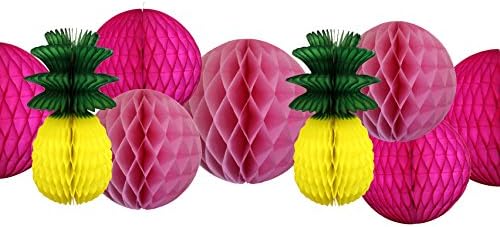 12-Piece Honeycomb Balls and Pineapple Decorations