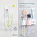 E-ROOM TREND Toothbrush Holder Wall Mounted Removable with Spare Adhesive Pads, Automatic Toothpaste Dispenser Bathroom Organization Space Saving Perfect for Home Dormitory Use 2 Cup Set (A001)
