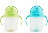 Munchkin 2 Pack Tip&Sip Weighted Straw Cup Blue Green 7oz 6m+ with Handles view 6