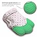 Baby Teething Mittens Soothing Pain Relief Teether with Non-Scratch Button Fastener / Travel Bag 3-12 months Babies Shower Gifts Mitt Silicone Toys by MaBaby (Mint Green)