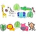 kapoklife Animal Party Banner with 28-Pack Cute Zoo Animal Cupcake Toppers Picks,Jungle Animals Cake Toppers for Kids Baby Shower Birthday Party Cake Decoration Supplies