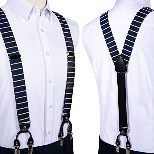 MFCHY Blue Gold Men's Bow Tie Set Bow Tie
