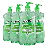 Germ-X Advanced Hand Sanitizer, Aloe, Pump Bottle, 33.80 Fluid Ounce (Pack of 4)