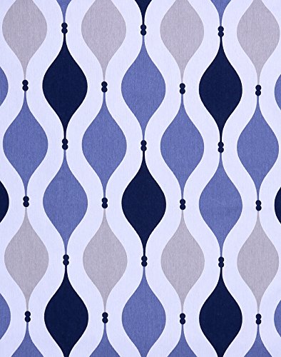 Pot Holders and Oven Mitts, Geometric Blue Design, Heat Resistant, Made of 100% Cotton, Set of 1 Oven Mitt and 1 Pot Holder, Pot Holders and Oven Mitts Sets By CASA DECORS