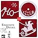 Valery Madelyn 48 inch Traditional Red White Velvet Christmas Tree Skirt Decorations with Santa Reindeer and Faux Fur, Themed with Christmas Ornaments (Not Included)